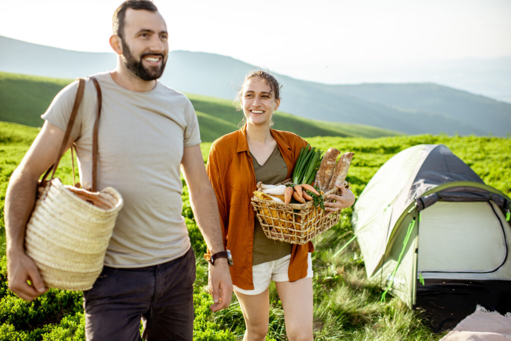 Healthy couple outdoors