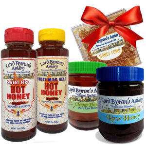 Royal Gift set: Hot Honey's, Raw Honeys and Honey Comb